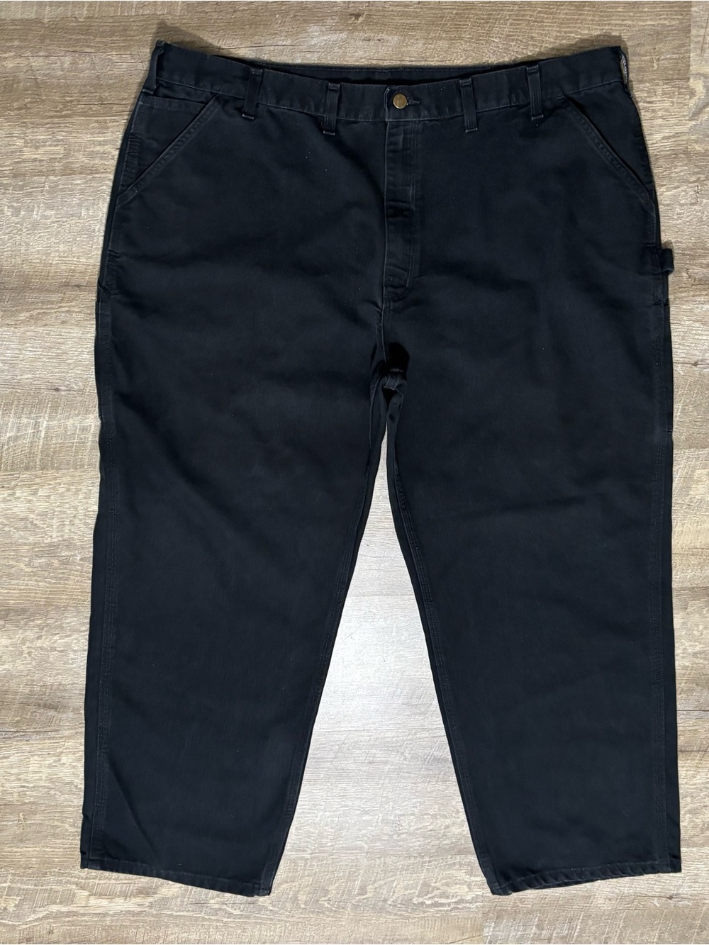 Vintage Carhartt Carpenter Pants Men's 46X30 Black Heavy Canvas Workwear B11 BLK